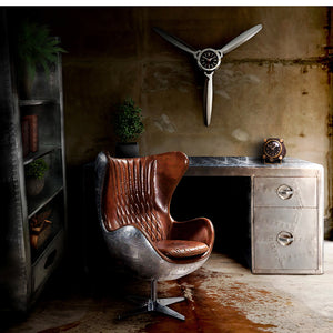Aviator desk and aviation chair leather