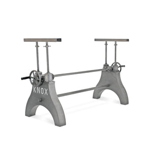 KNOX Adjustable Height Industrial Crank Dining Table Base Desk - Cast Iron DIY Rustic Deco