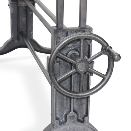 Frederick Industrial Dining Table Desk - Adjustable Height - Walnut Top