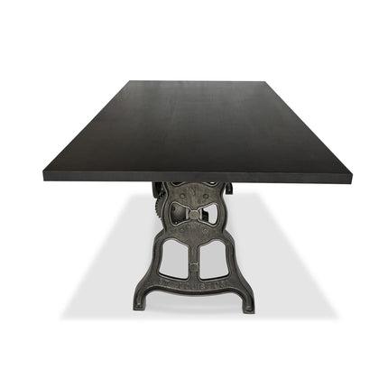 Shoemaker Industrial Dining Table - Adjustable Iron Base - Ebony Top