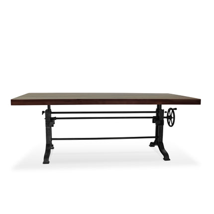 Frederick Industrial Dining Table Desk - Adjustable Height - Walnut Top