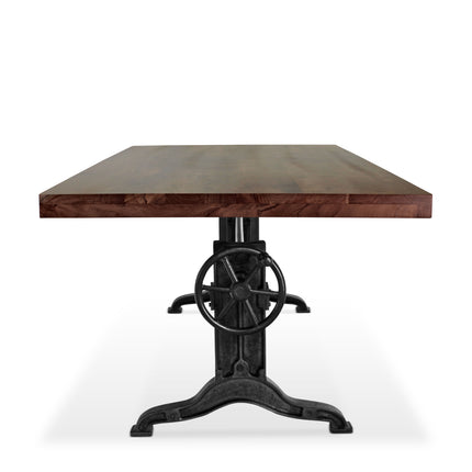 Frederick Industrial Dining Table Desk - Adjustable Height - Walnut Top