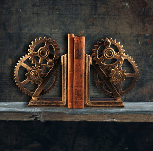 Metal Steampunk Bookends