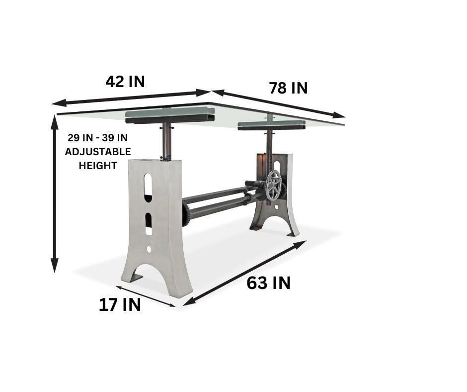 Industrial Dining Table Polished Stainless Steel Adjustable Height ...