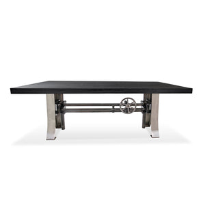Industrial Dining Table Stainless Steel Adjustable Height Rustic Ebony Dining Table Rustic Deco