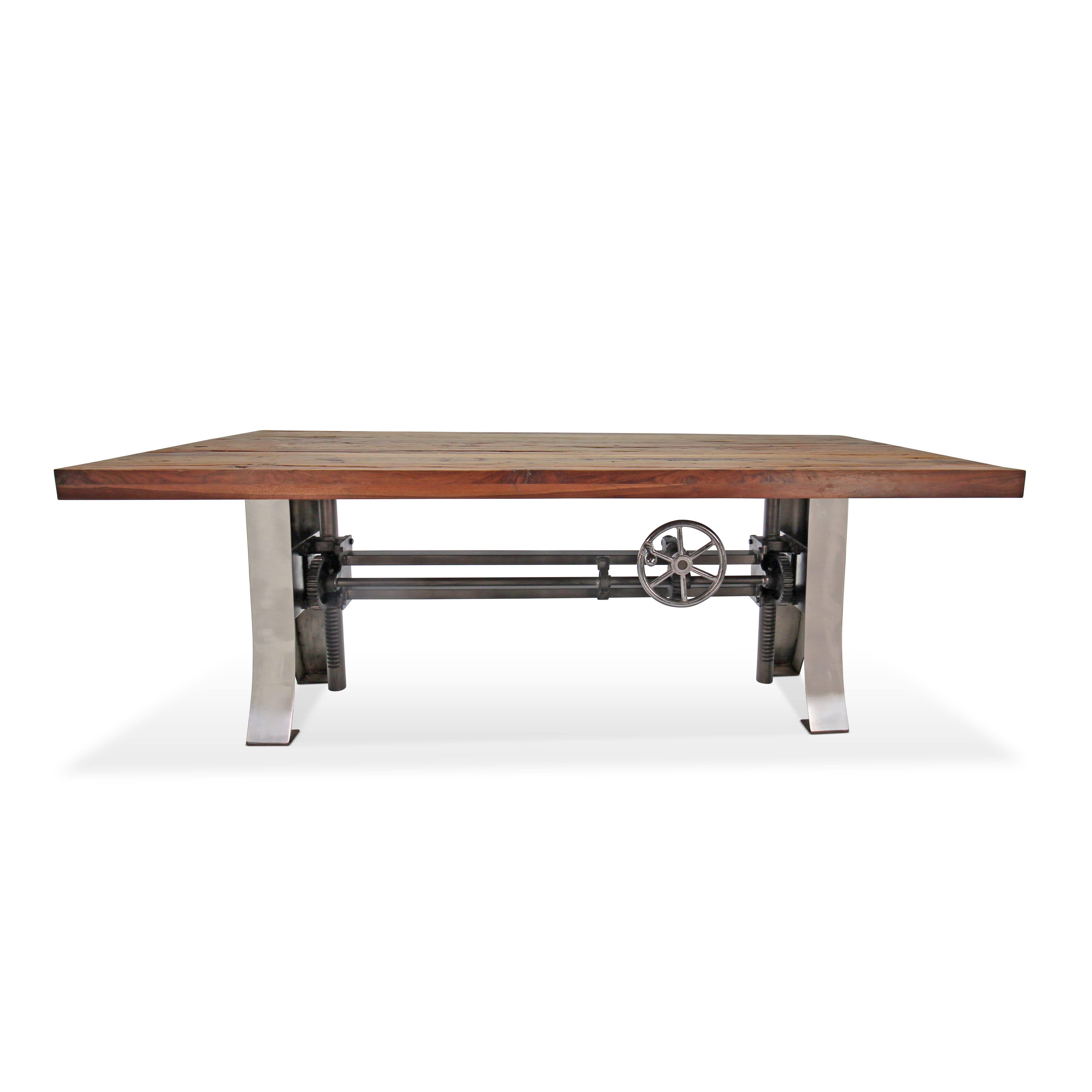 Steel Rustic Table Industrial Dining Table Stainless Steel Adjustable Height Rustic ...