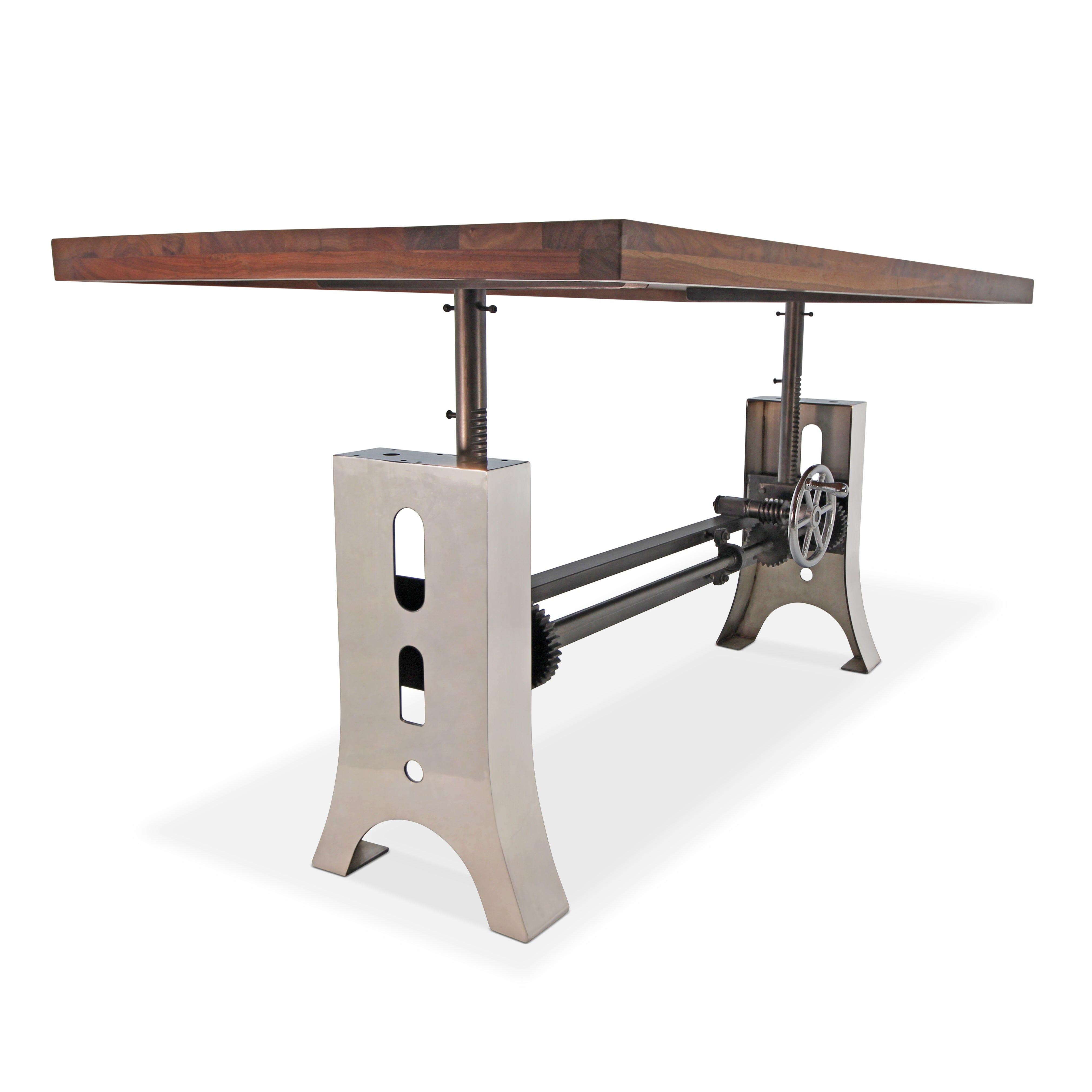 Steel Rustic Table Industrial Dining Table Stainless Steel Adjustable Height Rustic ...