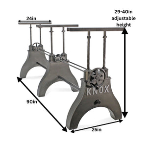 Knox Adjustable Height Conference Table Base Legs - Black Cast Iron - DIY DIY Rustic Deco