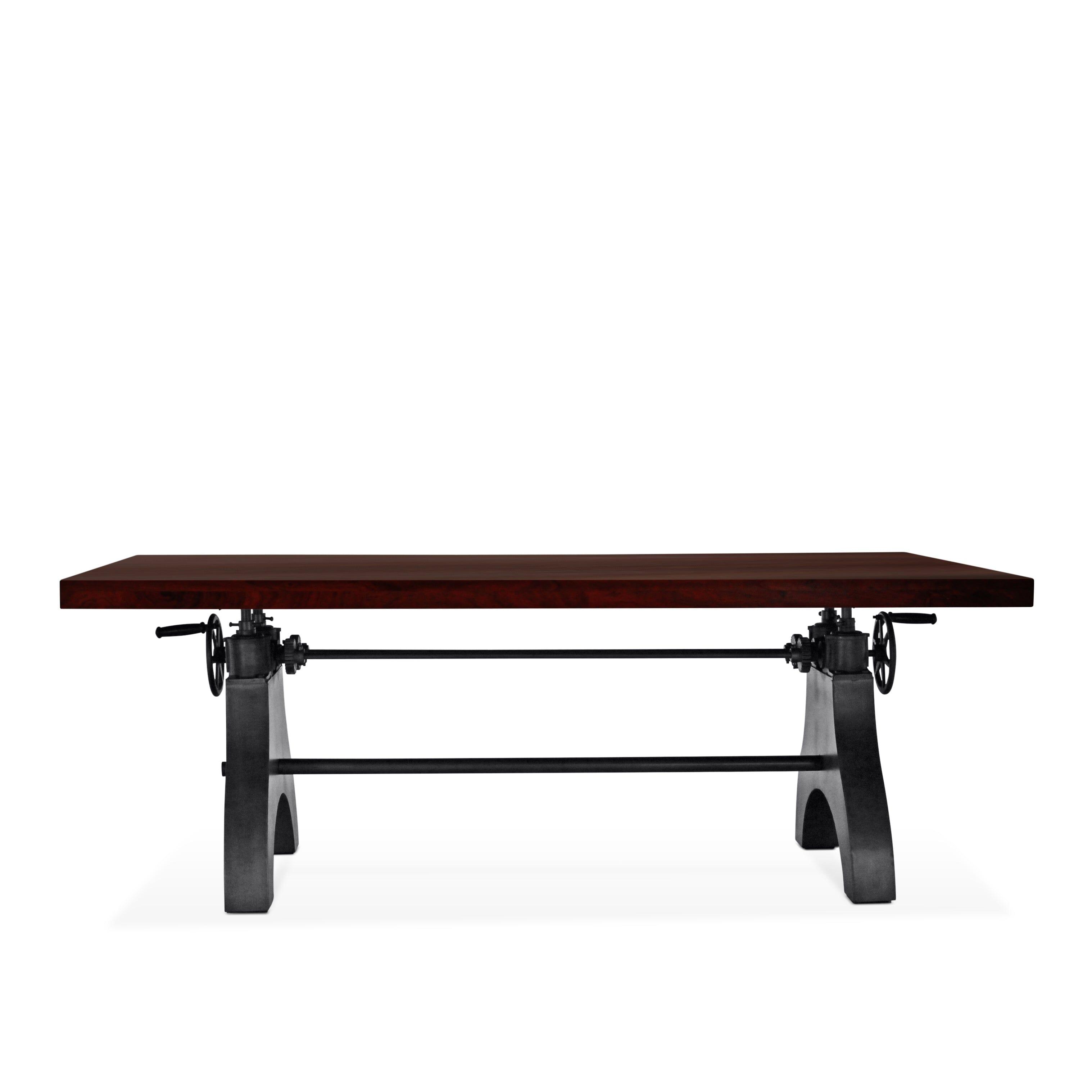 KNOX Adjustable Height Dining Table - Cast Iron Base - Mahogany Top ...