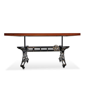 Longeron Industrial Dining Table Adjustable Casters Provincial Dining Table Rustic Deco