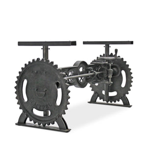 Steampunk Adjustable Height Dining Table Iron Crank Base - No Top Dining Table Rustic Deco