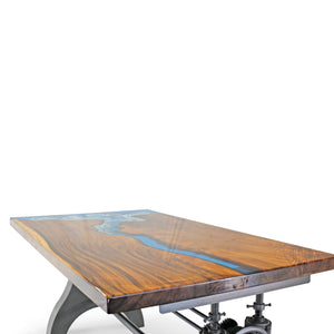 Walnut Burl Dining Tabletop - Blue Ocean Beach Epoxy - 60 x 36 x 2" DIY Rustic Deco