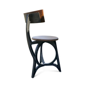 Art Deco Industrial Dining Chair - Iron and Solid Wood Pair of 2 - Rustic Deco Incorporated