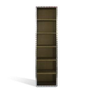 Aviator Aircraft Aluminum Bookcase - 6 Canvas Shelves 79" - Rustic Deco Incorporated