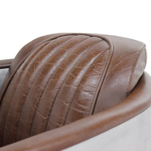 Aviator Bullet Chair - Genuine Leather - Modern Swivel Base Armchair - Rustic Deco Incorporated