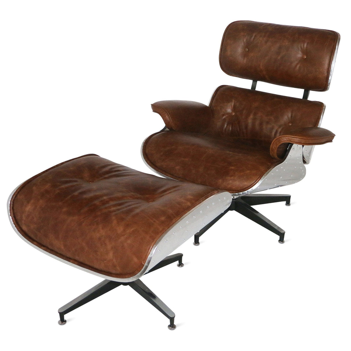 Aviator Mid-Century Modern Lounge Chair and Ottoman - Rustic Deco Incorporated