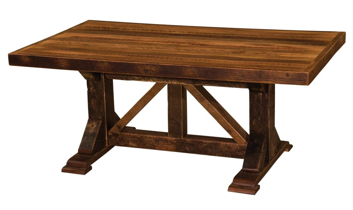 Barnwood Homestead Dining Table - Custom Top - Antique Oak Barn Wood - Rustic Deco Incorporated