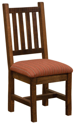 Barnwood Prairie Dining Side Chair - Upholstered Seat - Standard Finish - Rustic Deco Incorporated