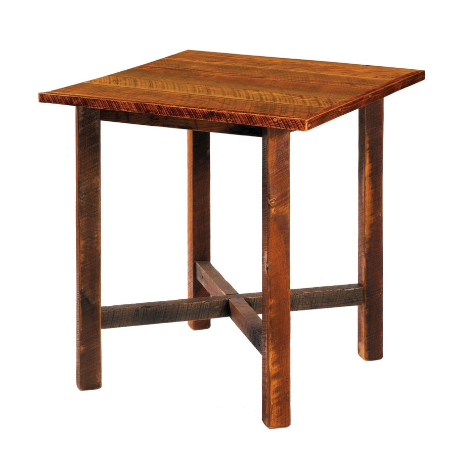 Barnwood Pub Table - 40" Square - Artisan Top and Antique Oak Top - Rustic Deco Incorporated