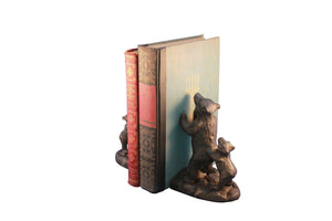 Bear Family with Cubs Bookends Figurine - Metal - Cast Iron - Pair - Rustic Deco Incorporated