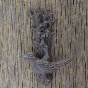 Bird Door Knocker Sculpture Cast Iron - Metal - Rustic Deco Incorporated