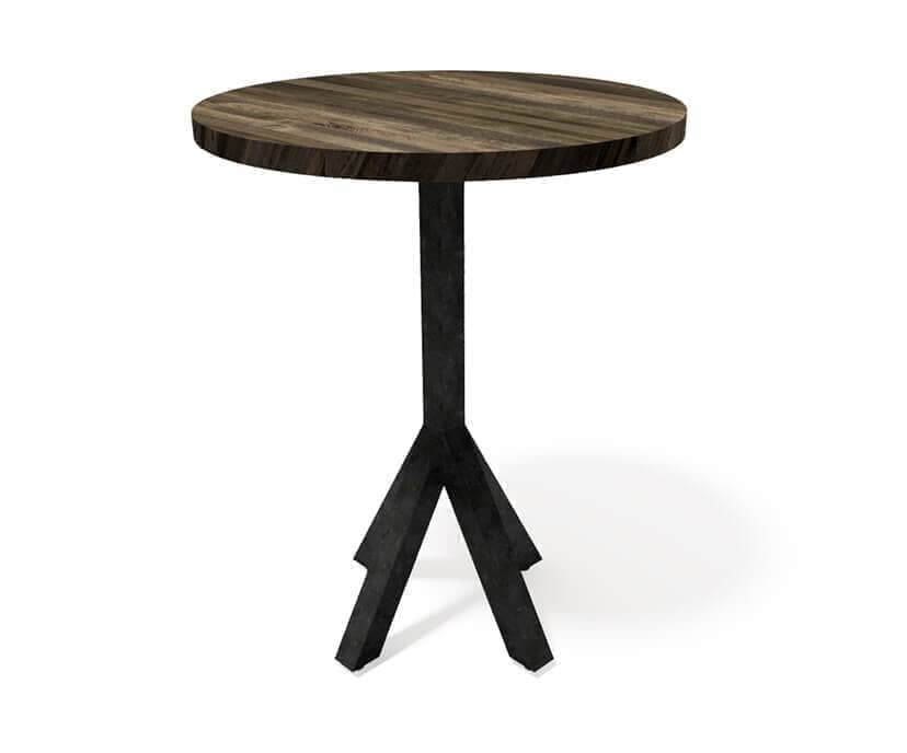 Bistro Modern Industrial Pub Table - Steel Base - Round Hardwood Top - Rustic Deco Incorporated