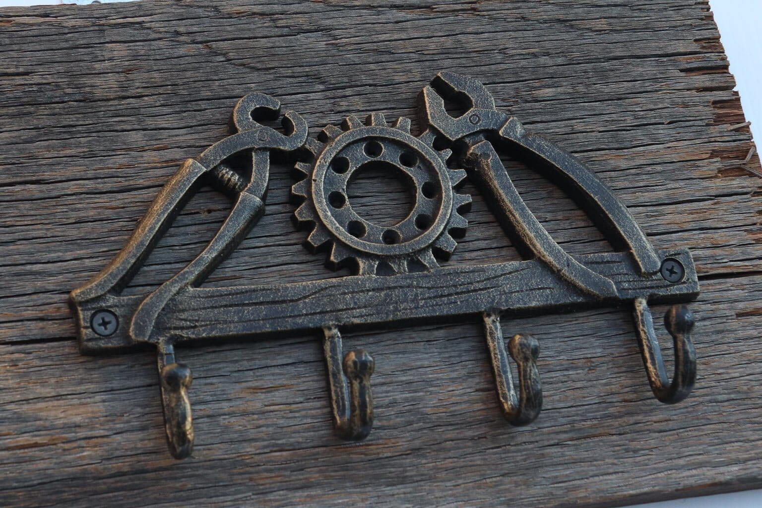 Blacksmith Tools Wall Hanger - Farrier Metalwork - Cast Iron Hooks