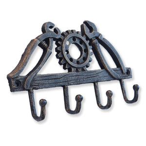 Blacksmith Tools Wall Hanger - Farrier Metalwork - Cast Iron Hooks - Rustic Deco Incorporated