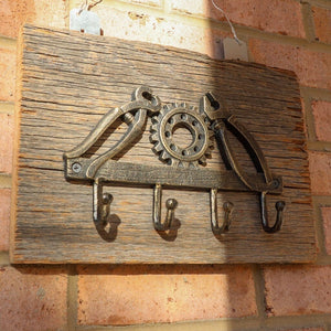 Blacksmith Tools Wall Hanger - Farrier Metalwork - Cast Iron Hooks - Rustic Deco Incorporated