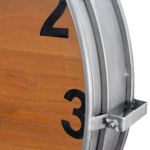 Extra Large Wall Clock - Wood Dial - Steel Numerals - Huge 40 Inch - Rustic Deco Incorporated