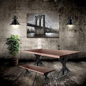 Farmhouse Industrial Finish Trestle Metal Bench Legs - Steel - Set of 2 - Rustic Deco Incorporated