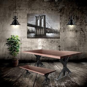 Farmhouse Industrial Finish Trestle Metal Bench Legs - Steel - Set of 2 - Rustic Deco Incorporated
