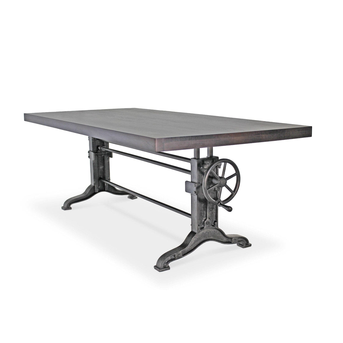 Frederick Adjustable Height Dining Table Desk - Cast Iron - Ebony - Rustic Deco Incorporated
