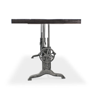 Frederick Adjustable Height Dining Table Desk - Cast Iron - Ebony - Rustic Deco Incorporated