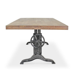 Frederick Adjustable Height Dining Table Desk - Cast Iron - Natural - Rustic Deco Incorporated