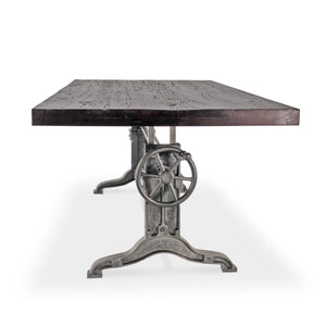 Frederick Adjustable Height Dining Table Desk - Cast Iron - Rustic Ebony - Rustic Deco Incorporated