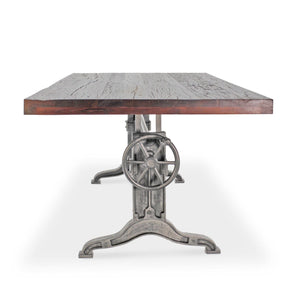 Frederick Adjustable Height Dining Table Desk - Cast Iron - Rustic Mahogany - Rustic Deco Incorporated