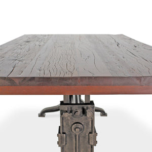 Frederick Adjustable Height Dining Table Desk - Cast Iron - Rustic Mahogany - Rustic Deco Incorporated
