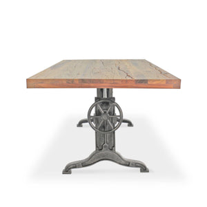 Frederick Adjustable Height Dining Table Desk - Cast Iron - Rustic Natural - Rustic Deco Incorporated