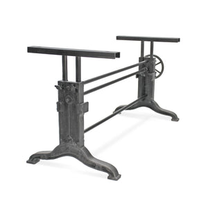 Frederick Adjustable Height Dining Table - Industrial Cast Iron Base - DIY - Rustic Deco Incorporated
