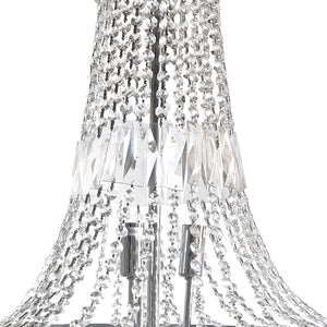 French Empire Crystal Chandelier - Polished Chrome - European - 46" x 27" - Rustic Deco Incorporated