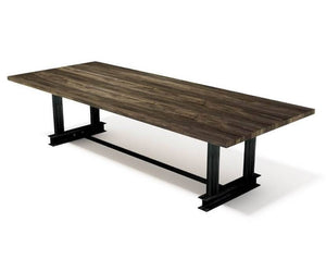 Glenn Modern Industrial Conference Table - Steel Base - Hardwood Top - Rustic Deco Incorporated