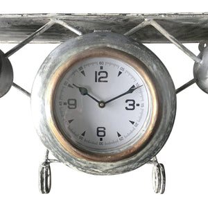 Handcrafted Airplane Wall Clock - Distressed Gray - 31" Wingspan - Rustic Deco Incorporated