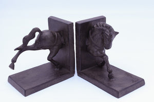 Horse Running Bookends - Metal - Pair - Carousel Style - Rustic Deco Incorporated