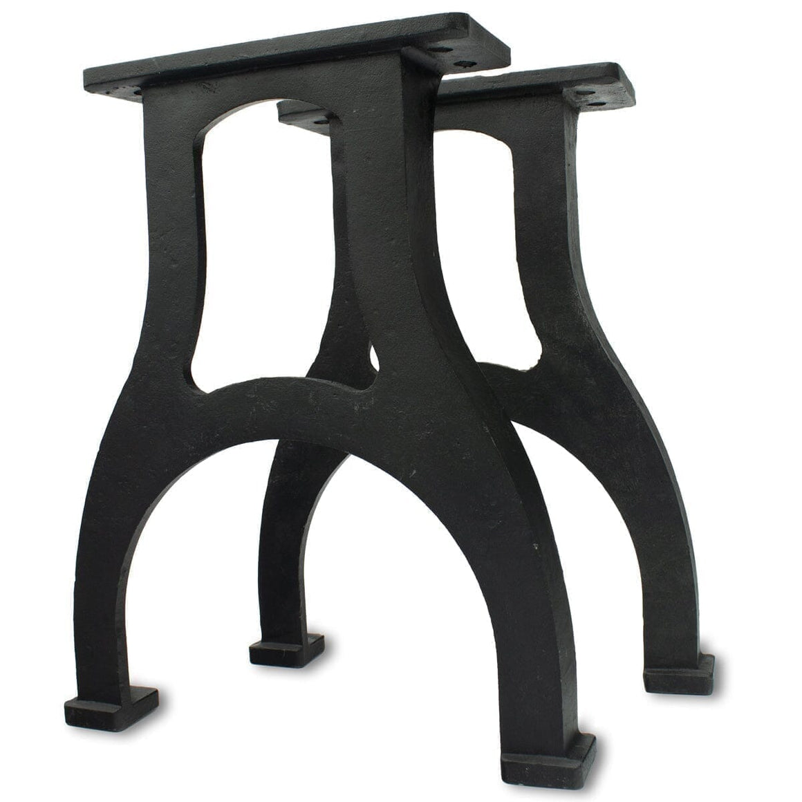 Industrial Cast Iron Bench Table Base Legs Set - Black -17 Inch Tall - DIY - Rustic Deco Incorporated
