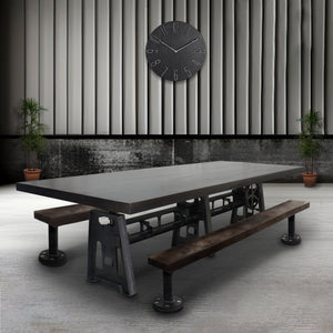 Industrial Cast Iron Crank Base - Communal Table - Adjustable Height Desk DIY DIY Rustic Deco