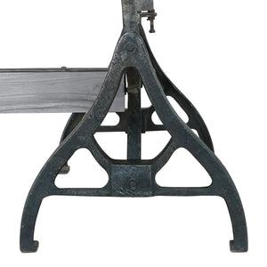 Industrial Sawhorse Conference Table - Iron Base - Wood Beam - Gray - Rustic Deco Incorporated