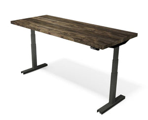 Iron Age Modern Industrial Desk - Steel Base - Adjustable Height - L Shape - Rustic Deco Incorporated