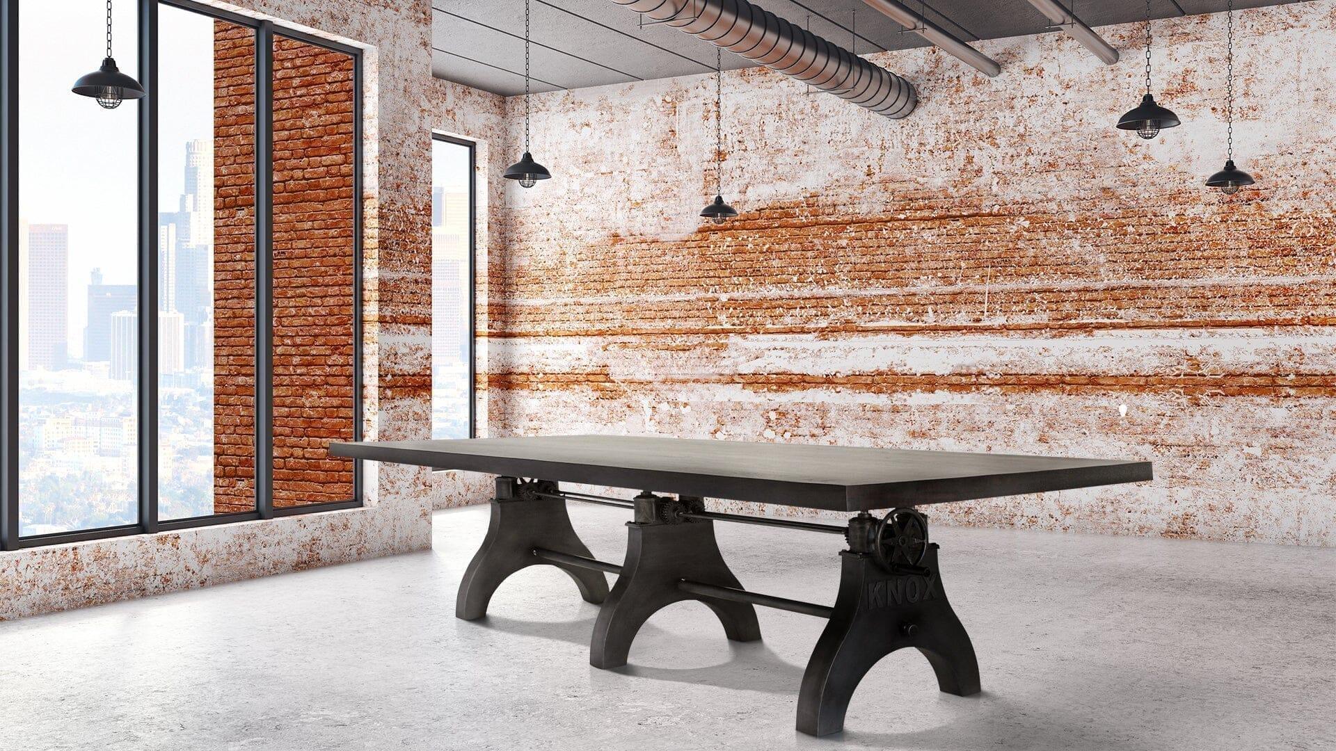 Rustic Conference Table Base Knox Adjustable Height Conference Table Base Legs - Black Cast Iron ...