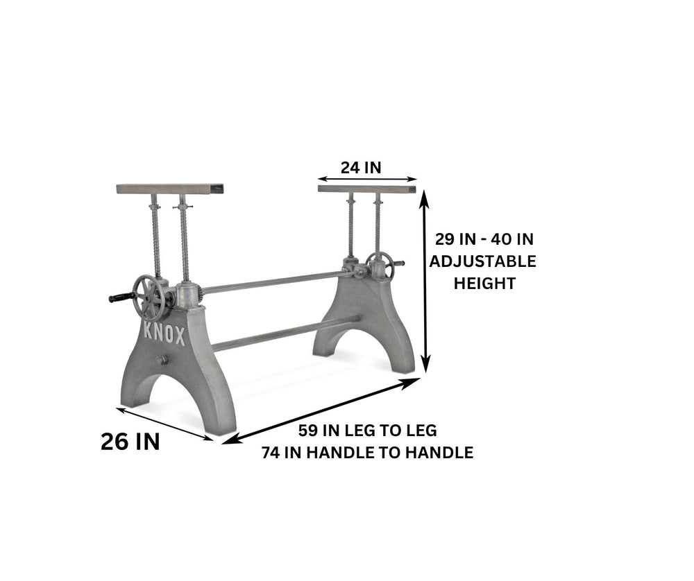 KNOX Adjustable Height Industrial Crank Dining Table Base Desk Cast